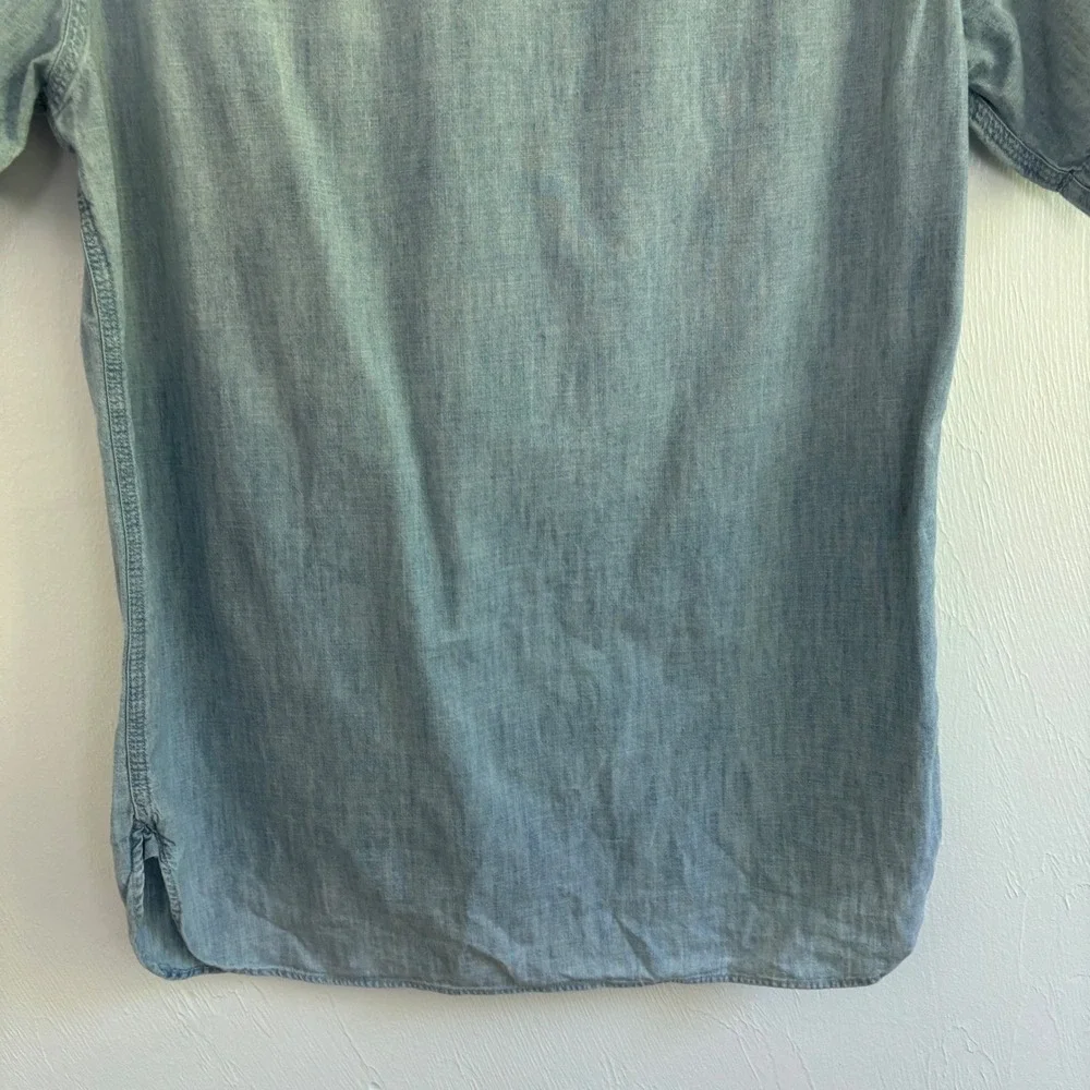 Vintage 90s/Y2K Polo Ralph Lauren Workwear Denim Utility Shirt Size Small Blue